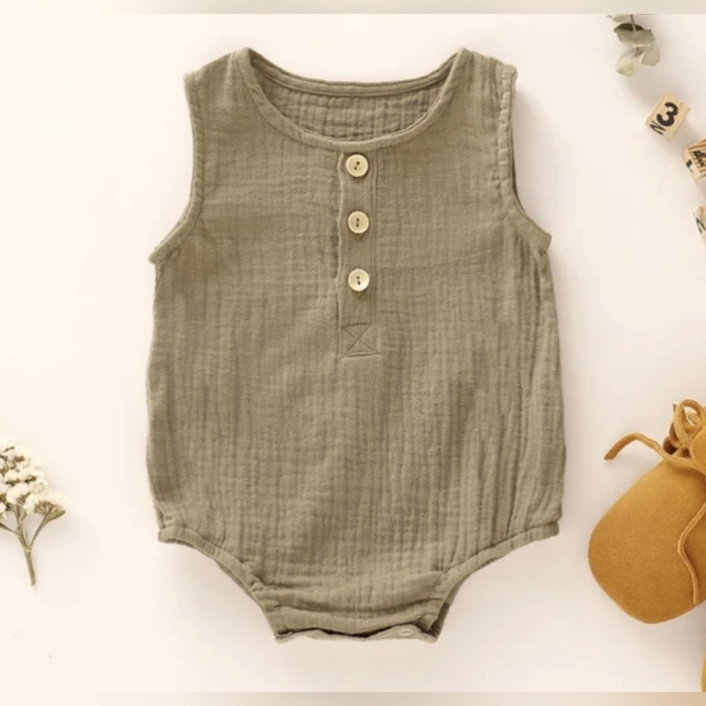 Brown boys romper